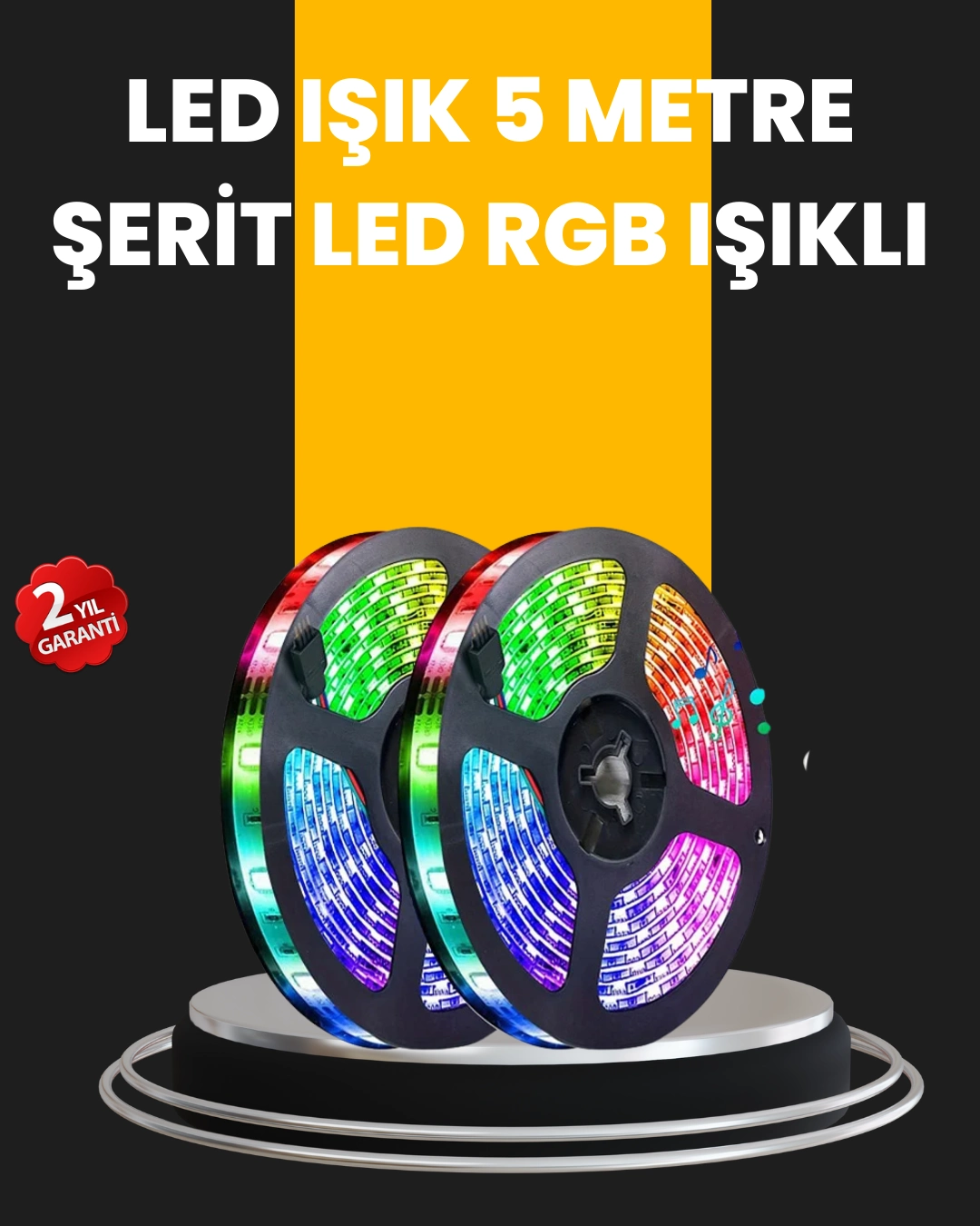 5 Metre Kumandalı Su Geçirmez Şerit Led ( Lisinya )