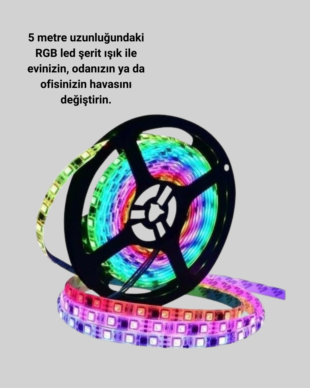 5 Metre Kumandalı Su Geçirmez Şerit Led ( Lisinya )