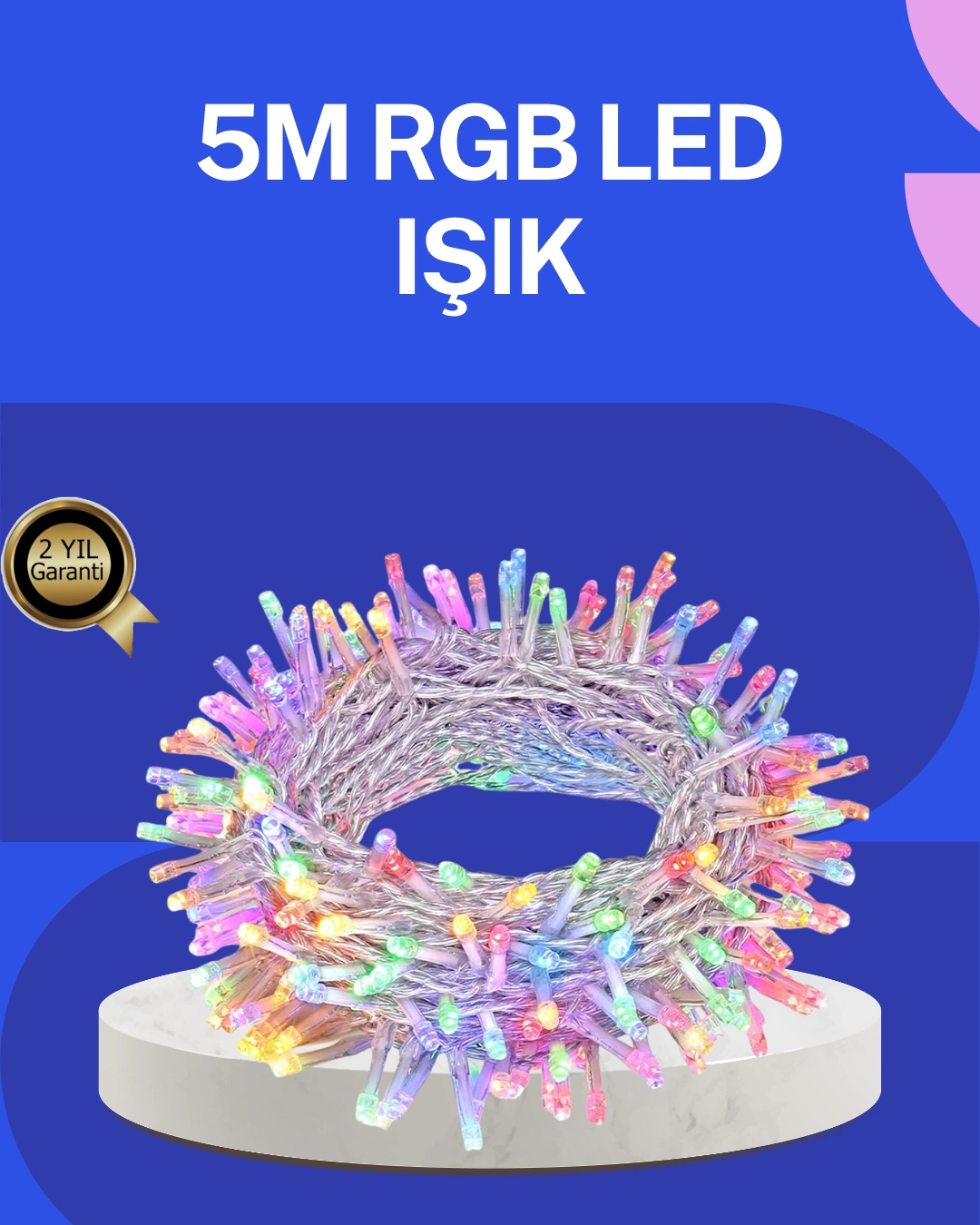 5 Metre Şeffaf Kablo Led Peri Işığı 50 Ampullü Dekoratif Led ( Lisinya )