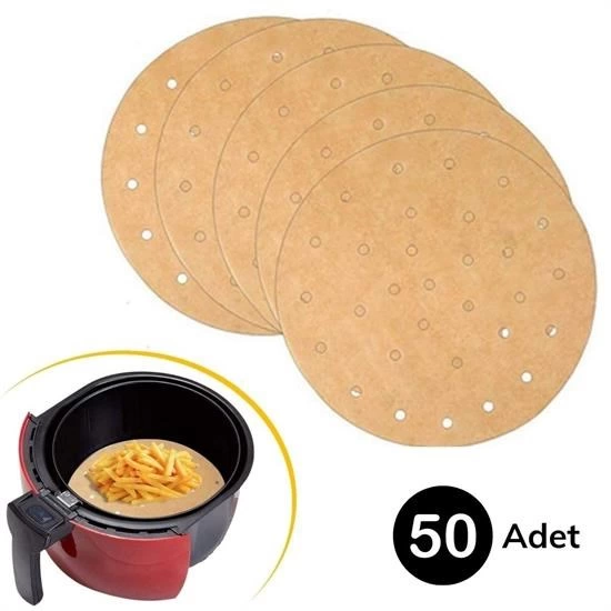 50 Adet Air Fryer Pişirme Kağıdı Tek Kullanımlık Gıda Pişirme Kağıdı Delikli Yuvarlak Model ( Lisinya ) 50 Adet Air Fryer Pişirme Kağıdı Tek Kullanımlık Gıda Pişirme Kağıdı Delikli Yuvarlak Model ( Lisinya )