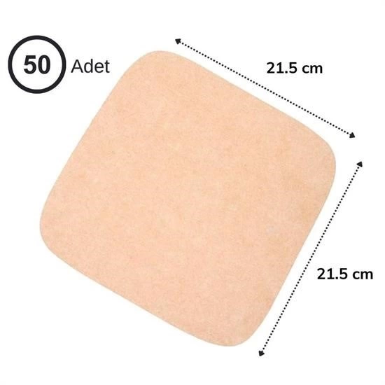 50 Adet Air Fryer Pişirme Kağıdı Tek Kullanımlık Yağ Su Geçirmez Yapışmaz Deliksiz Düz Kare Model ( Lisinya )