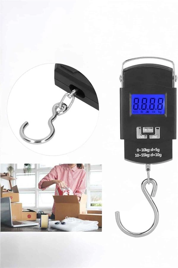 50 Kg El Kantarı Ağırlık Ölçer Dijital Ekranlı Kancalı Portatif ( Lisinya )