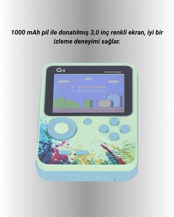 500 Oyun Hafızalı G5 Game Box – Renkli Lcd Ekranlı ( Lisinya )