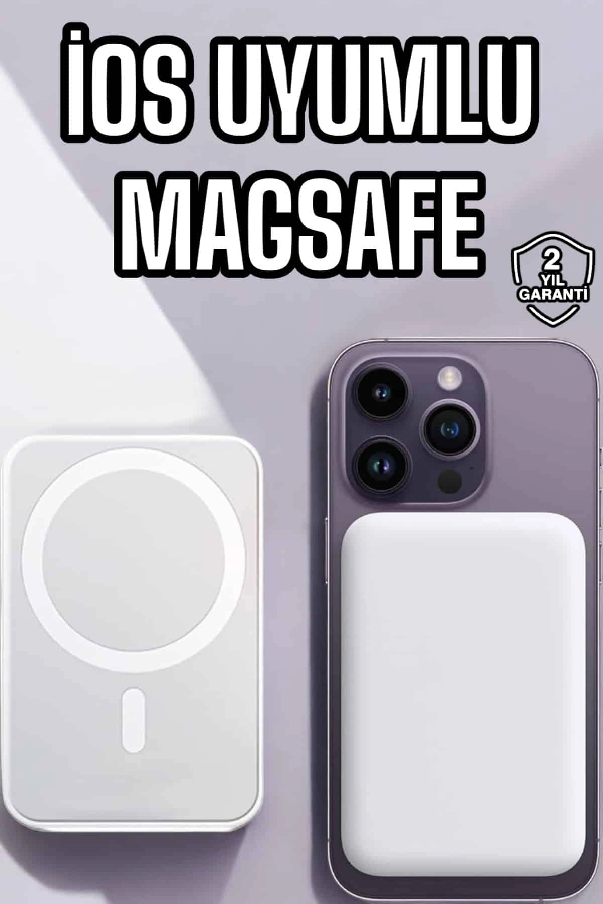 5000 Mah İos Uyumlu Magsafe Kablosuz Şarj Hızlı Şarj Desteği ( Lisinya )