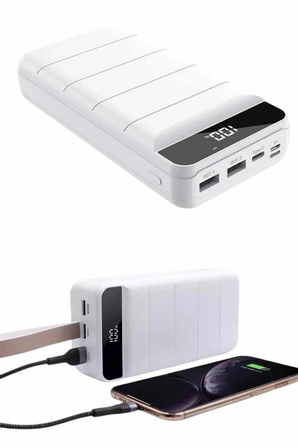 50.000 Mah Powerbank Turbo Hızlı Led Göstergeli Android İos Uyumlu Taşınabilir Askılı ( Lisinya )