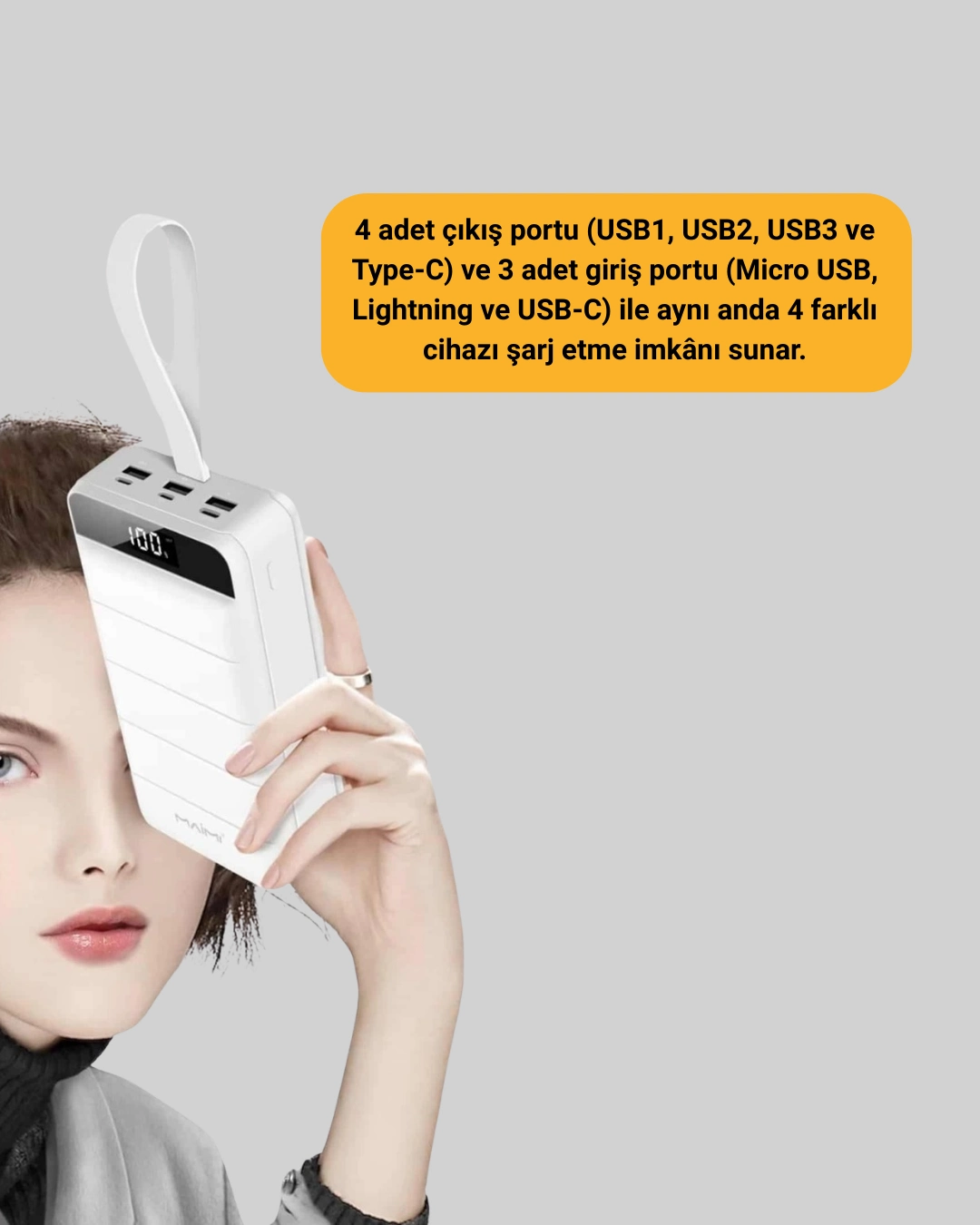 50000mah Led Göstergeli Taşınabilir Şarj Cihazı ( Lisinya )