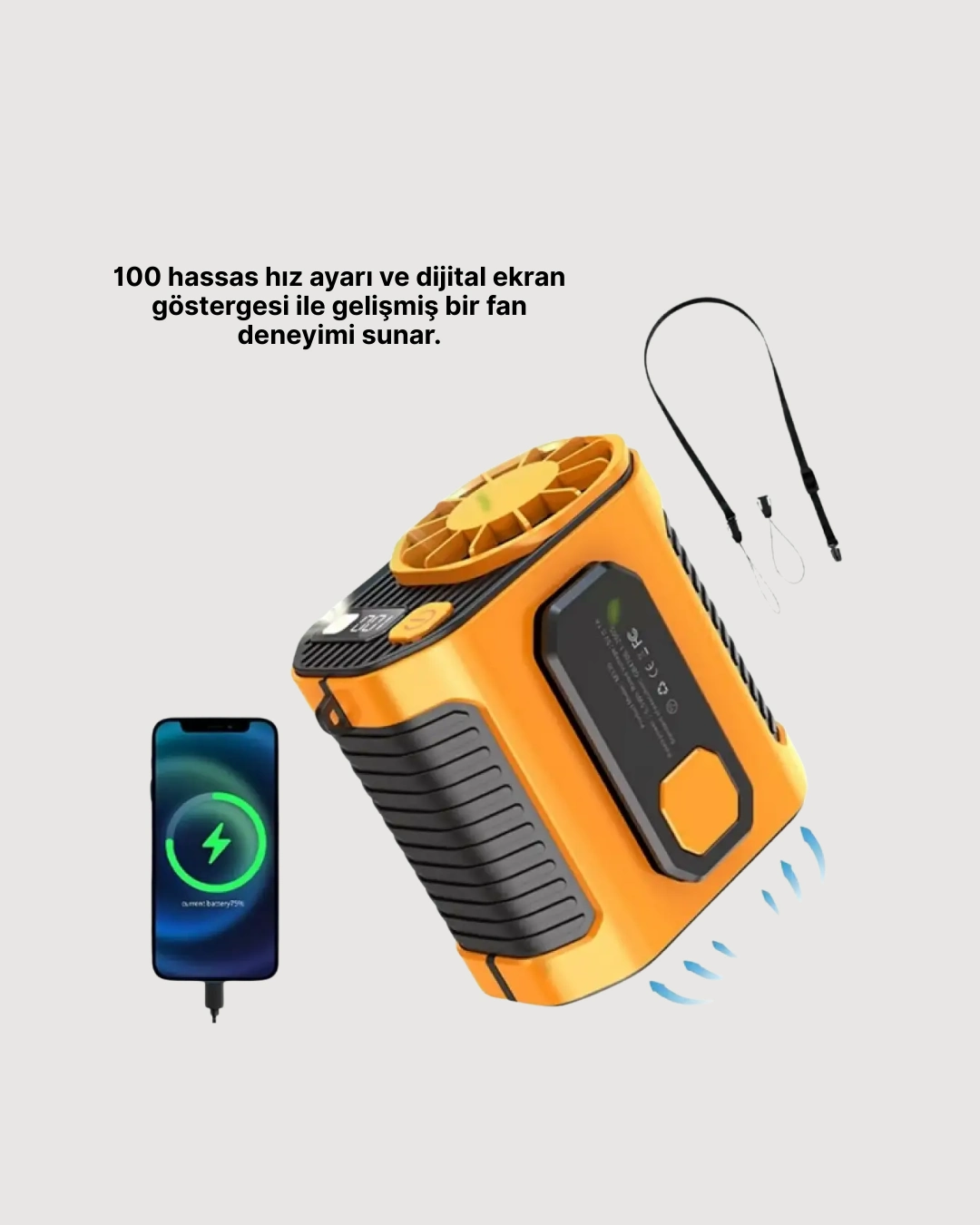 5000mah Şarjlı Soğutma Fanı Taşınabilir ( Lisinya )