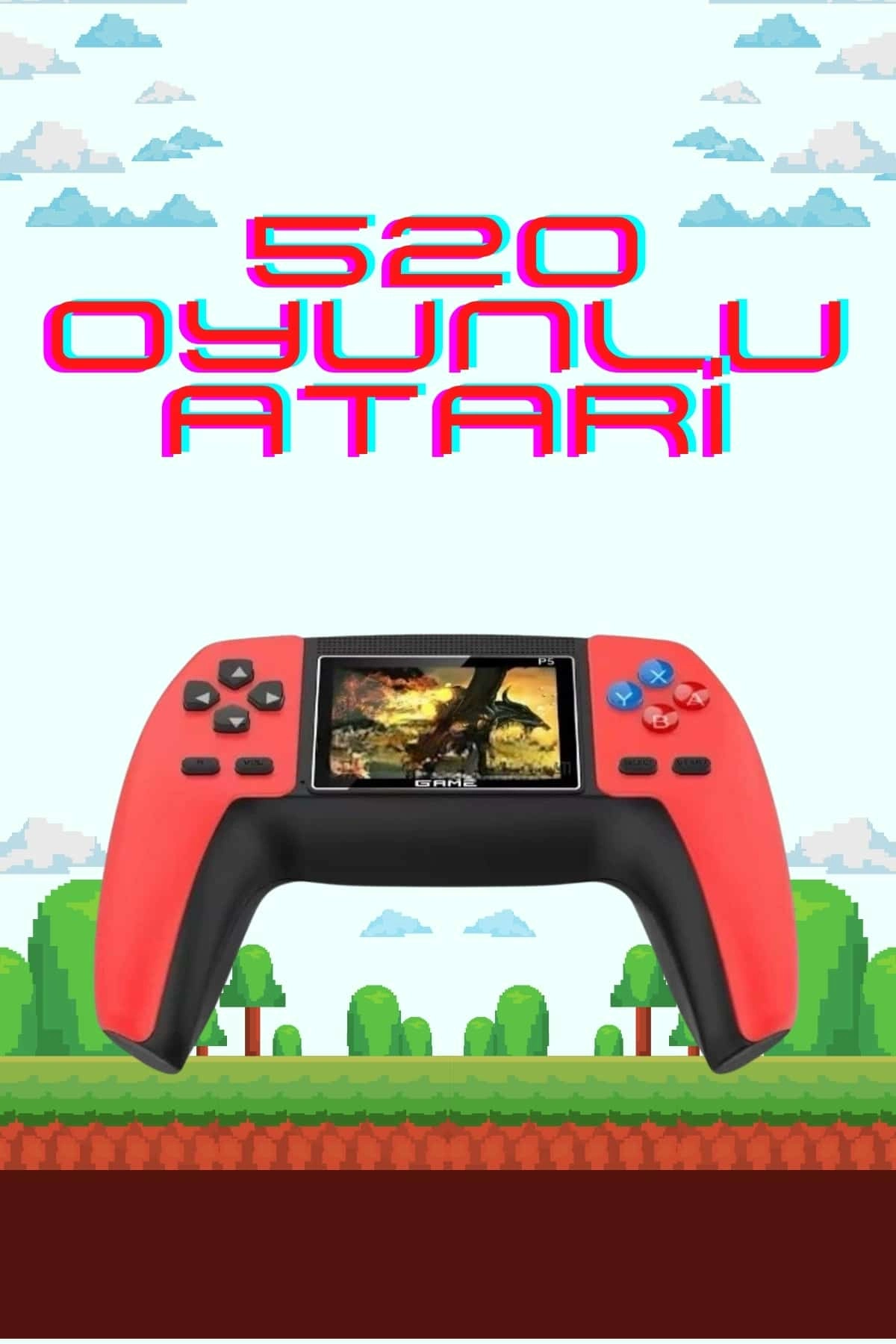520 Retro Oyunlu El Konsolu Atari Oyun Konsolu Taşınabilir ( Lisinya )