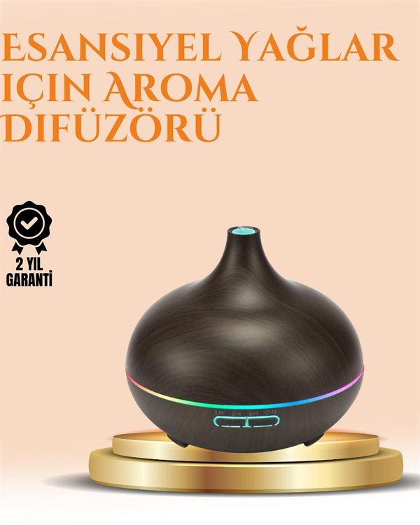 550 Ml Ultrasonik Yağ Difüzörü Ve Soğuk Buhar Nemlendirici ( Lisinya )