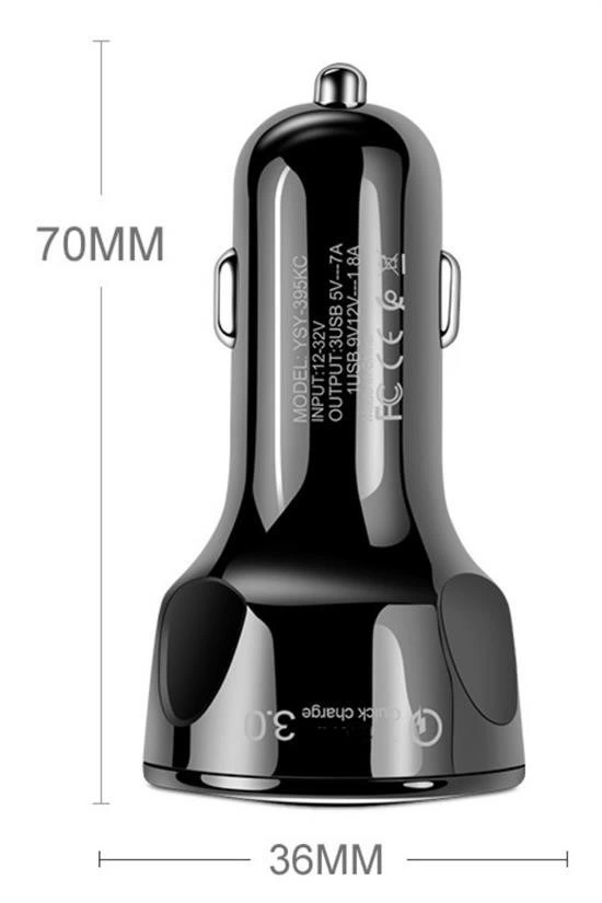 55w 3 Port Usb Araç İçin Telefon Şarj Cihazı 3 Girişli Çakmaklık Adaptör-31a Pd 20w Qc 30 ( Lisinya )