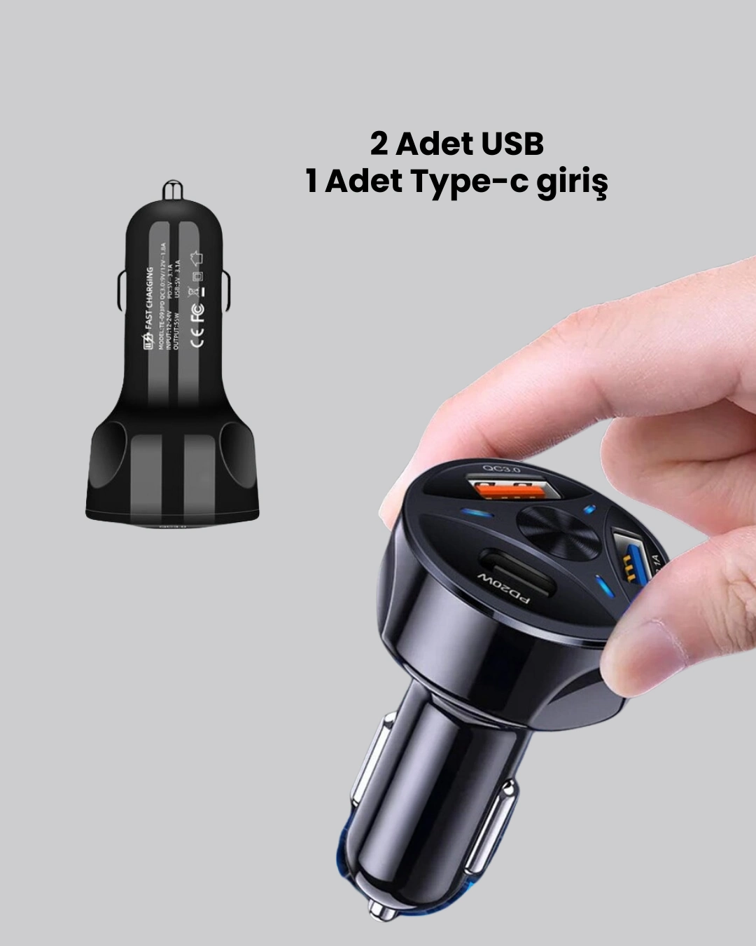 55w Pd Ve Quick Charge 3.0 Destekli Polygold Araç Şarj Adaptörü ( Lisinya )