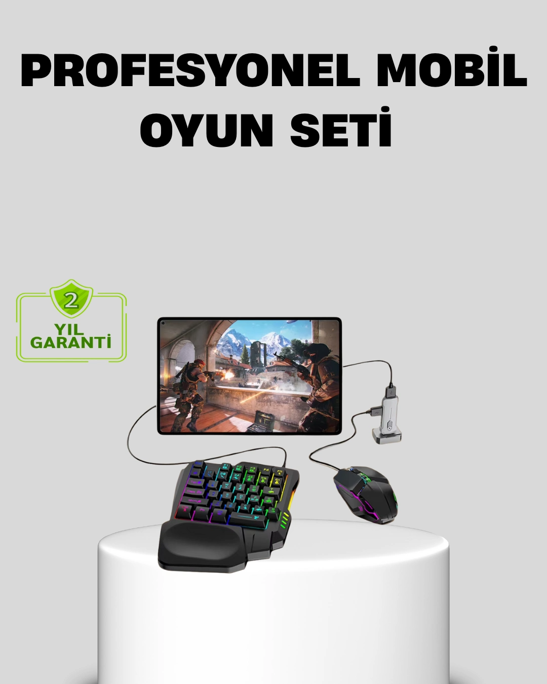 5’i 1 Arada Mobil Oyun Seti Bluetooth 5.3 Klavye Mouse Dönüştürücü  Kit ( Lisinya )