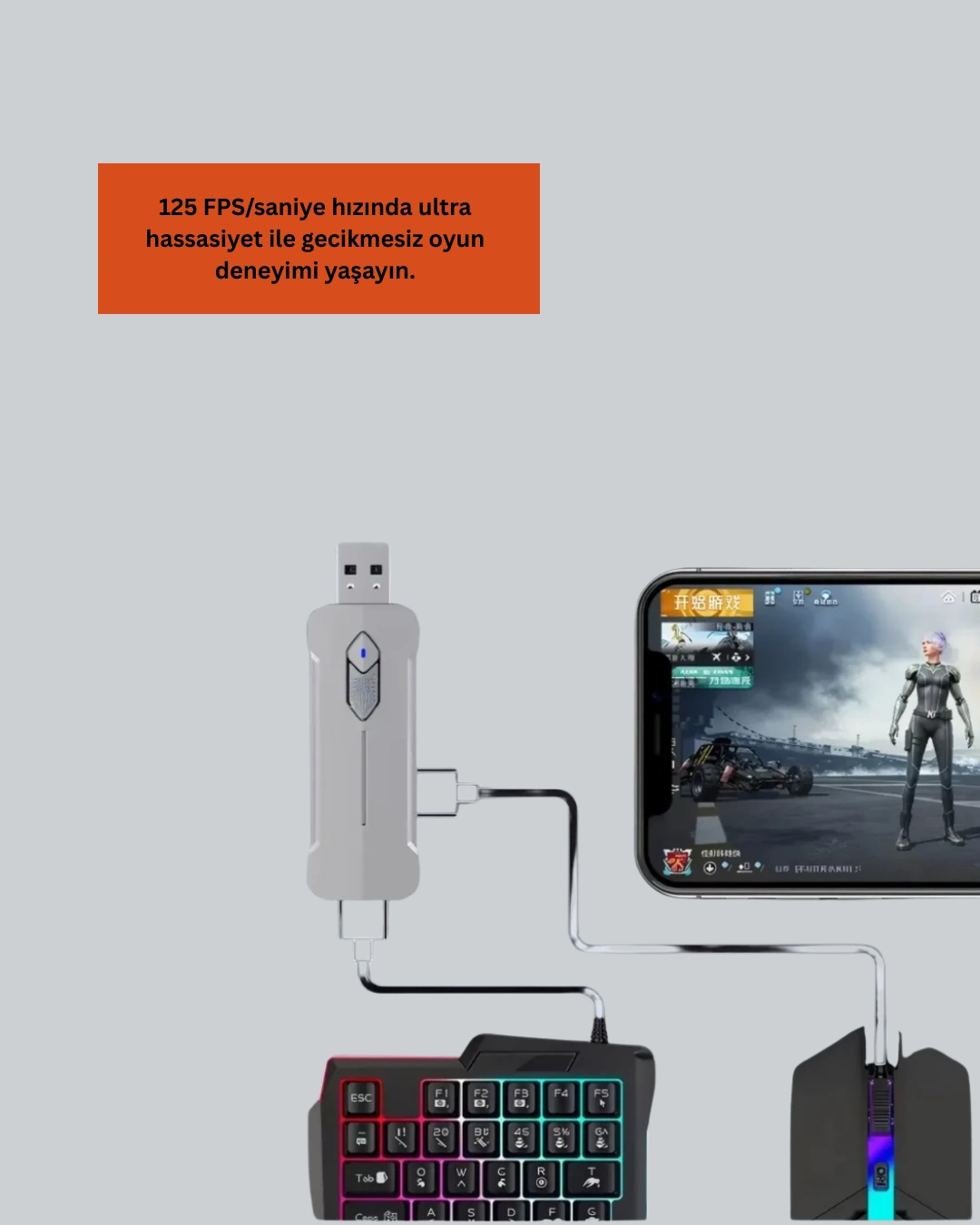 5’i 1 Arada Mobil Oyun Seti Klavye Mouse Dönüştürücü İos & Android ( Lisinya ) 5’i 1 Arada Mobil Oyun Seti Klavye Mouse Dönüştürücü İos & Android ( Lisinya )