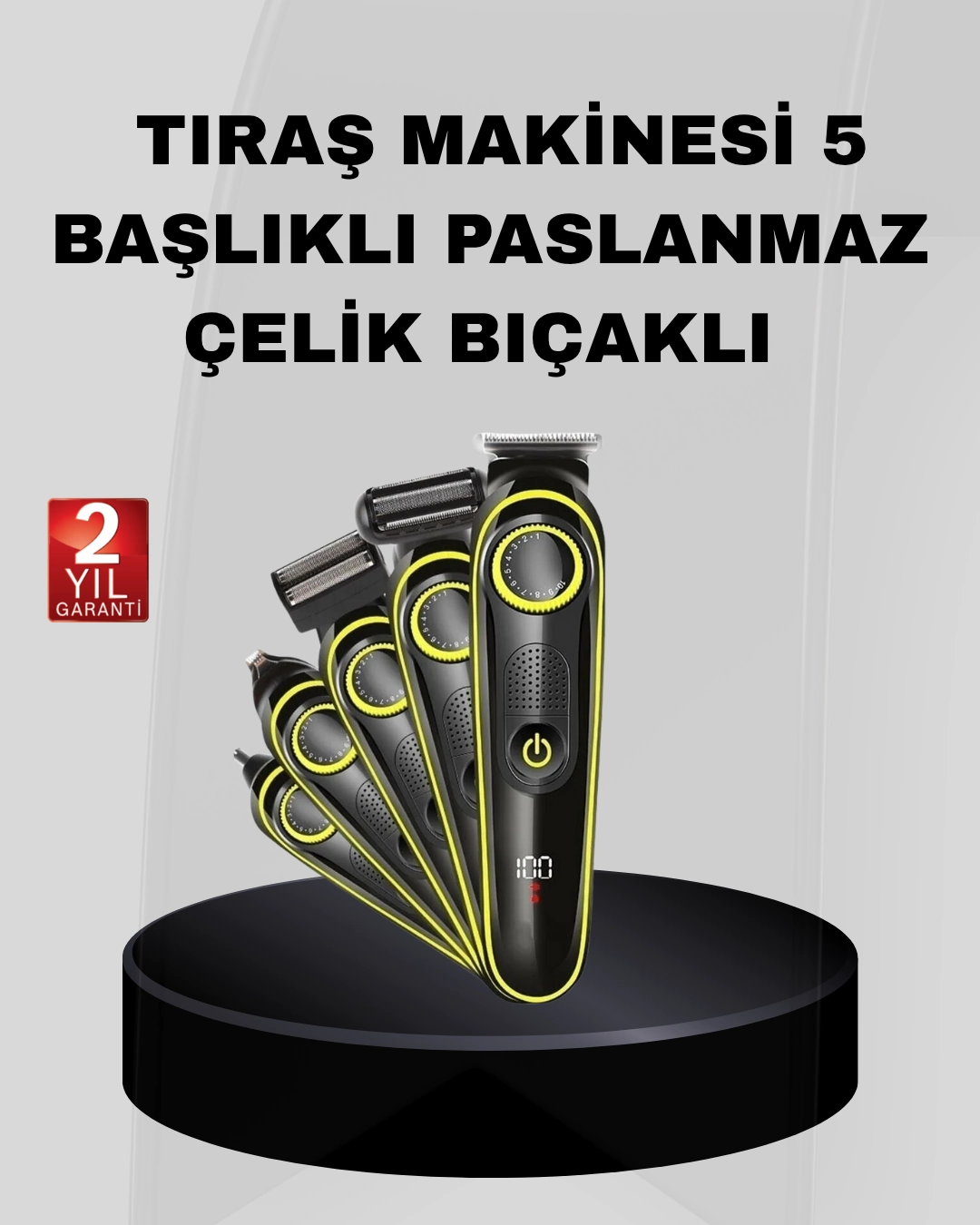 5’i 1 Arada Şarjlı Erkek Bakım Seti Led Göstergeli Ve Suya Dayanıklı ( Lisinya )
