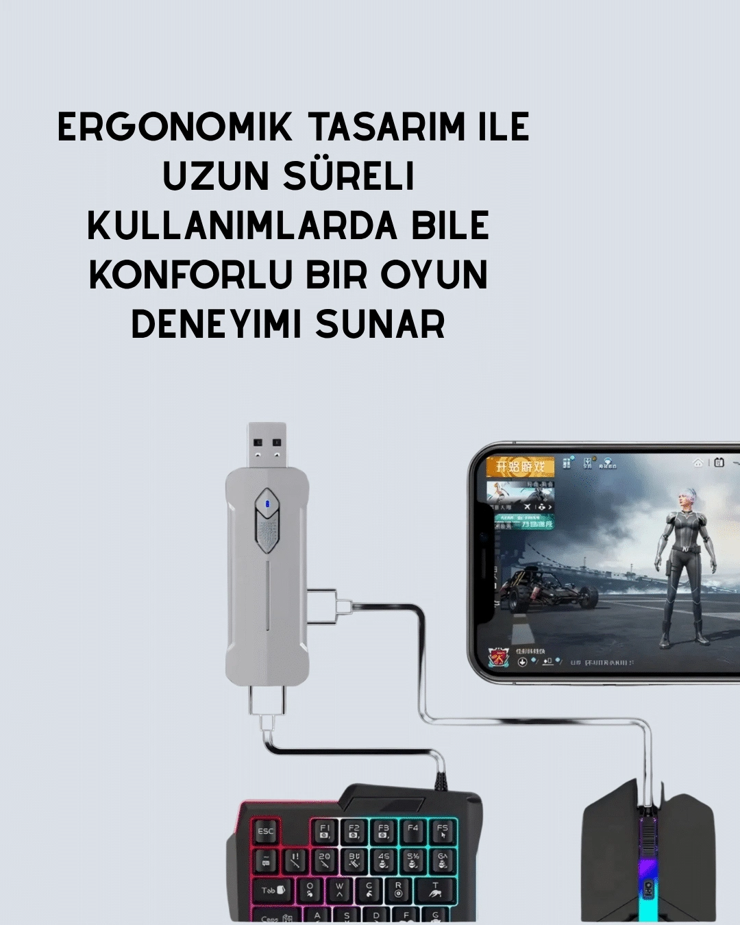 5in1 Bt5.3 Mobil Oyun Kiti Klavye Mouse Dönüştürücü Seti ( Lisinya ) 5in1 Bt5.3 Mobil Oyun Kiti Klavye Mouse Dönüştürücü Seti ( Lisinya )