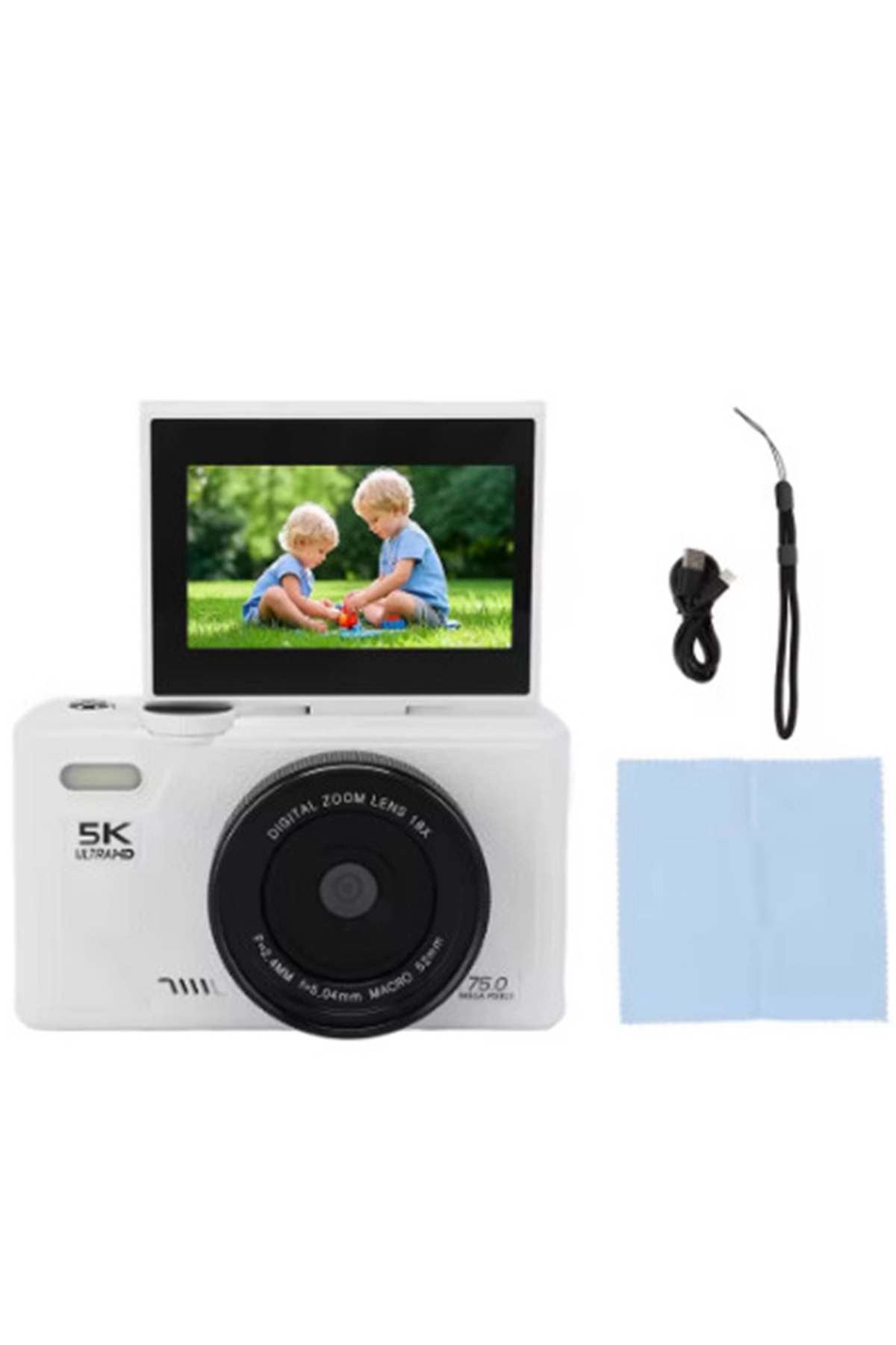 5k 75mp Hd Dijital Kamera 18x Dijital Zoom, Flaşlı,3.0 İnç Ekranlı Fotoğraf Makinesi ( Lisinya )