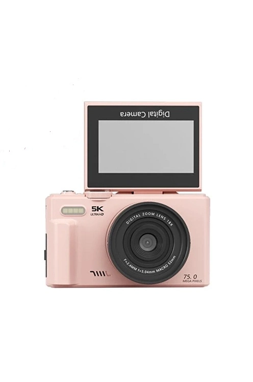 5k 75mp Hd Dijital Kamera 18x Dijital Zoom, Flaşlı,3.0 İnç Ekranlı Vlog Ve Fotoğraf Makinesi ( Lisinya )