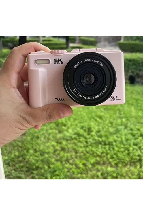 5k 75mp Hd Dijital Kamera 18x Dijital Zoom, Flaşlı,3.0 İnç Ekranlı Vlog Ve Fotoğraf Makinesi ( Lisinya )