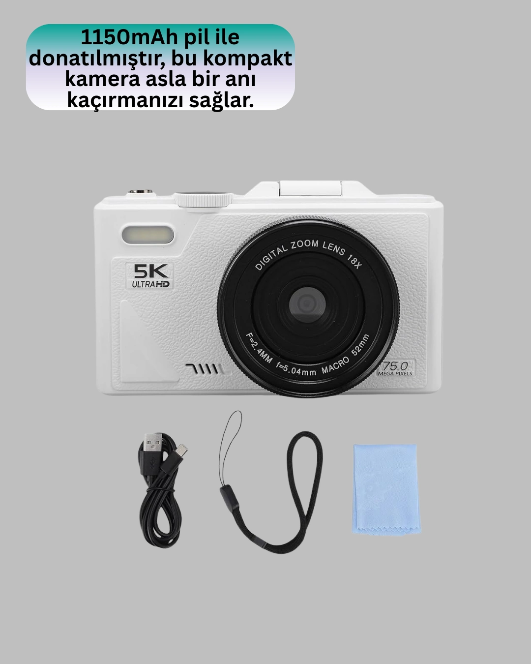 5k Dijital Kamera Otofokus Kablosuz Aktarım Ve 18x Dijital Zoom ( Lisinya ) 5k Dijital Kamera Otofokus Kablosuz Aktarım Ve 18x Dijital Zoom ( Lisinya )