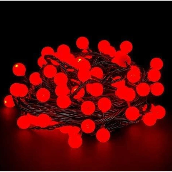 5m 28 Led Kırmızı Işık Siyah Kablo Fişli ( Lisinya )