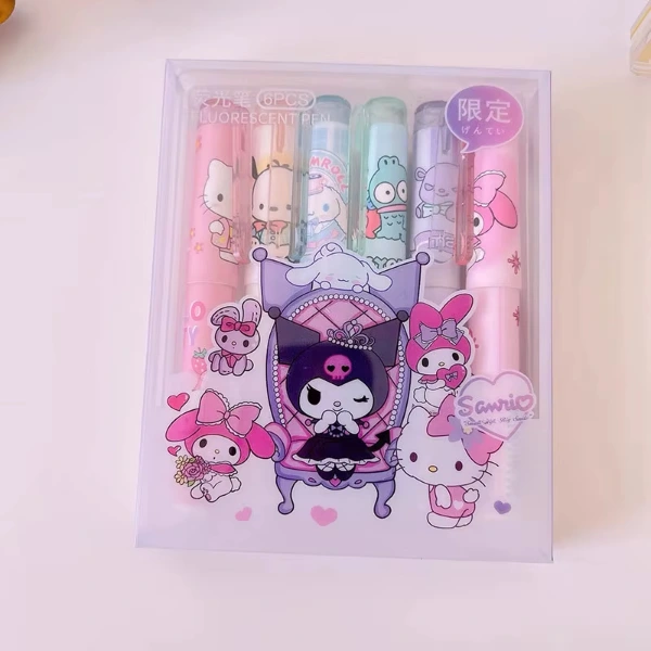 6'lı Fosforlu Kalem Seti - Hello Kitty Kuromi Ve Arkadaşları ( Lisinya ) 6'lı Fosforlu Kalem Seti - Hello Kitty Kuromi Ve Arkadaşları ( Lisinya )