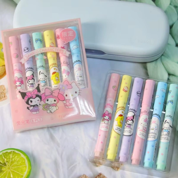 6'lı Fosforlu Kalem Seti - Sanrio Karakterleri, Kuromi, Hello Kitty ( Lisinya ) 6'lı Fosforlu Kalem Seti - Sanrio Karakterleri, Kuromi, Hello Kitty ( Lisinya )