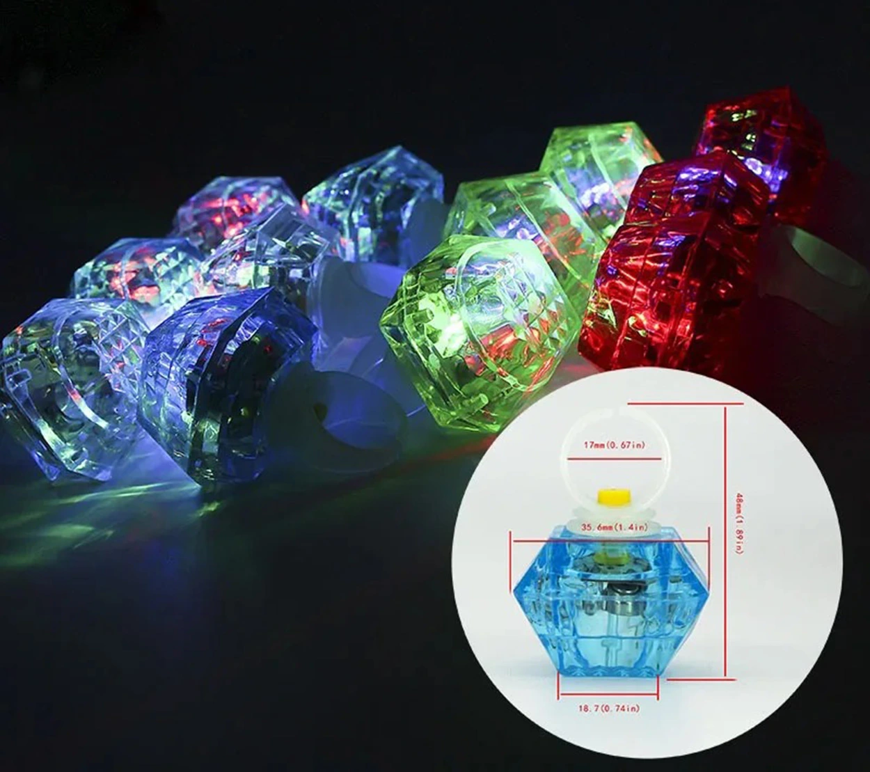 6'lı Kristal Led Parti Yüzük Seti ( Lisinya ) 6'lı Kristal Led Parti Yüzük Seti ( Lisinya )