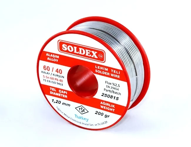 60-40 Lehim Teli 200 Gr 1,2 Mm - Sn:60 / Pb:40 ( Lisinya )