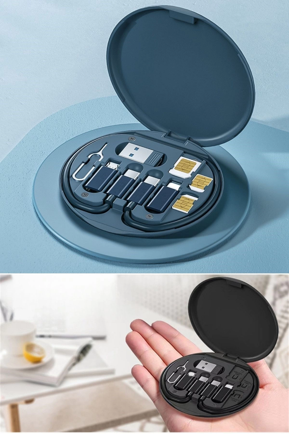 60w Destekli Kablo Kutusu Seyahat Kablo Seti 5'i 1 Arada Usb Type-c Şarj Kablosu Seti ( Lisinya )