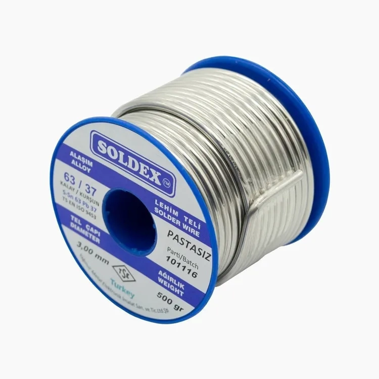 63-37 Pastasız Vitray Lehim Teli 3000 Gr 3 Mm ( Lisinya ) 63-37 Pastasız Vitray Lehim Teli 3000 Gr 3 Mm ( Lisinya )
