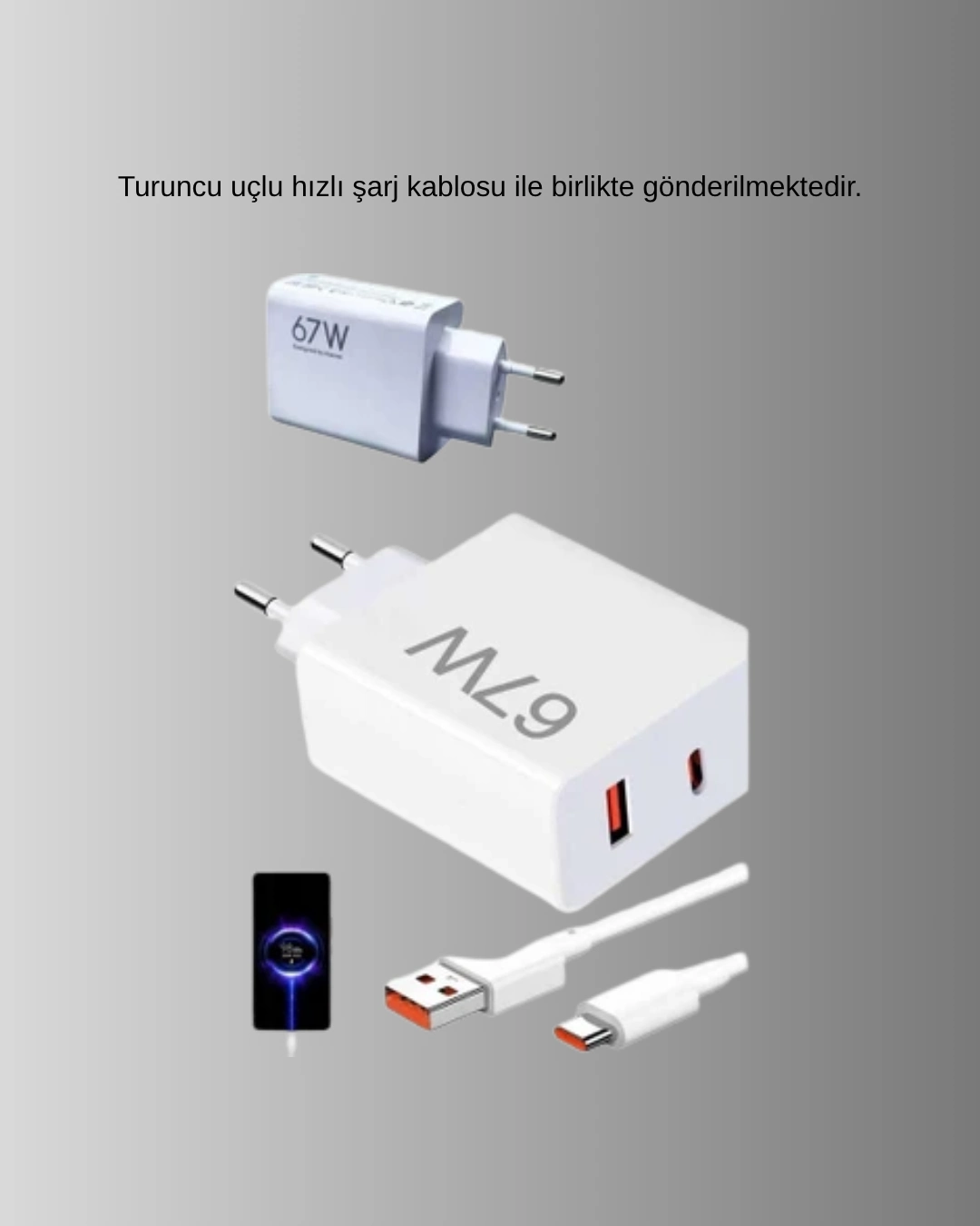 67w Turbo Type-c Hızlı Şarj Adaptörü – Akıllı Koruma Çipli, Hızlı Şarj Destekli ( Lisinya )