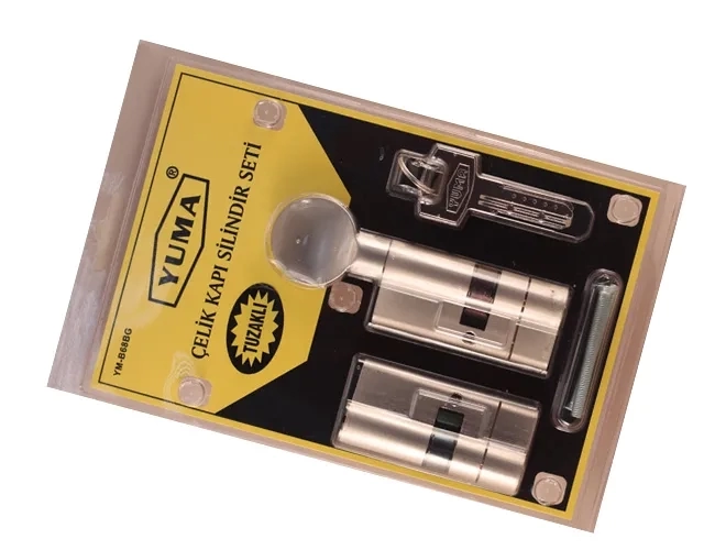68mm Mandallı Çelik Kapı Tuzaklı Barel Seti - Sarı ( Lisinya ) 68mm Mandallı Çelik Kapı Tuzaklı Barel Seti - Sarı ( Lisinya )