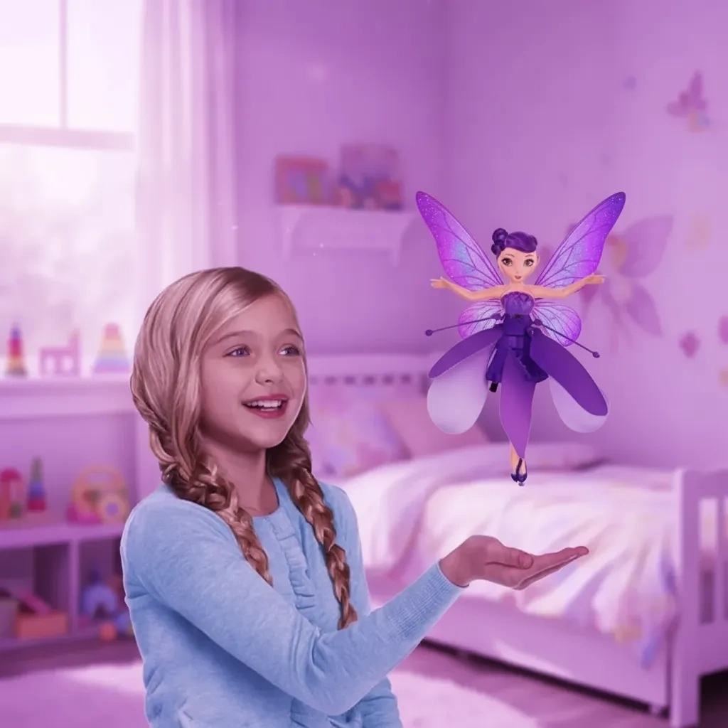 Uçan Peri Oyuncak Usb Kablolu ve Şarj Edilebilir Oyuncak Mor Renkli ( Lisinya )
