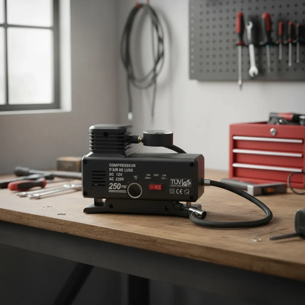 250 PSI Oto Hava Kompresörü - 220V ve 12V Uyumlu Yol Yardım Lastik Şişirme Pompası ( Lisinya )
