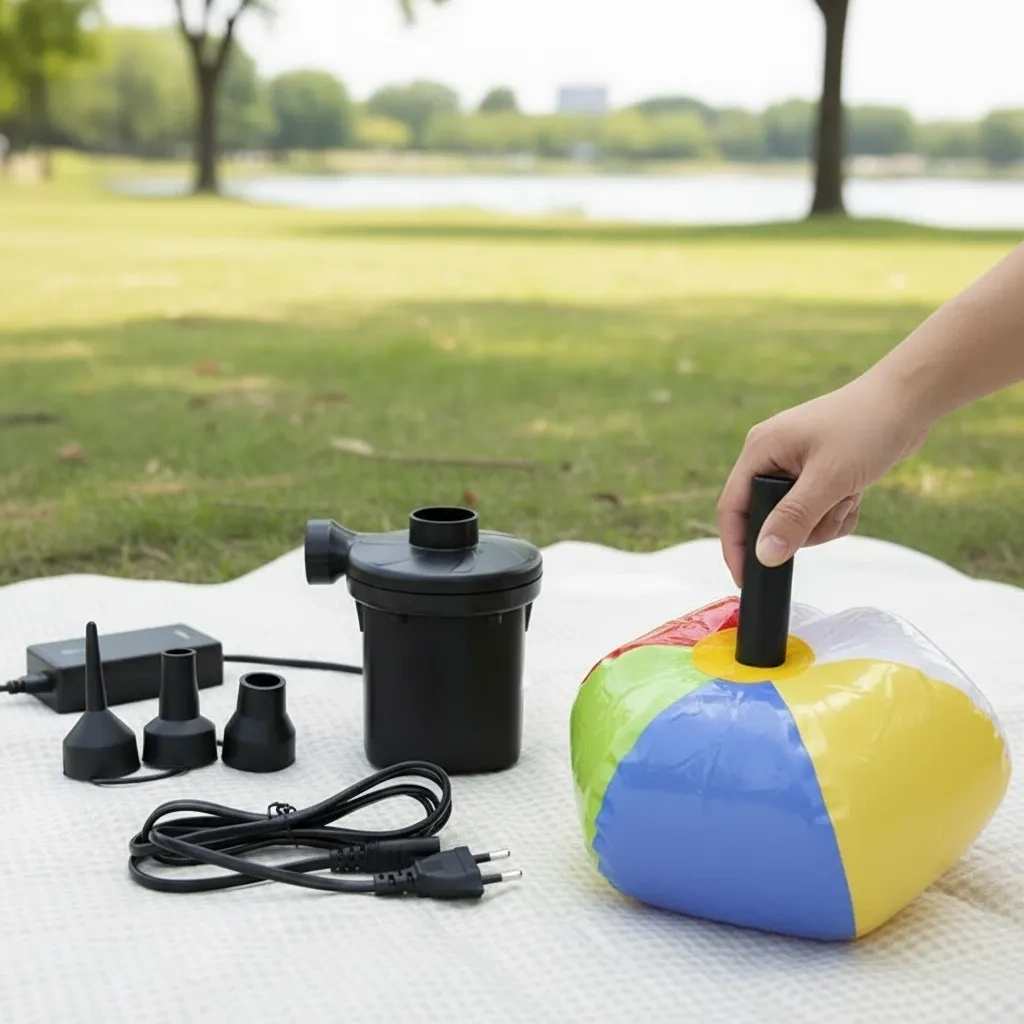 Taşınabilir Elektrikli Hava Kompresörü - Şişme Yatak ve Lastik Şişirme Pompası, Vakumlu Poşet Aparatlı ( Lisinya )