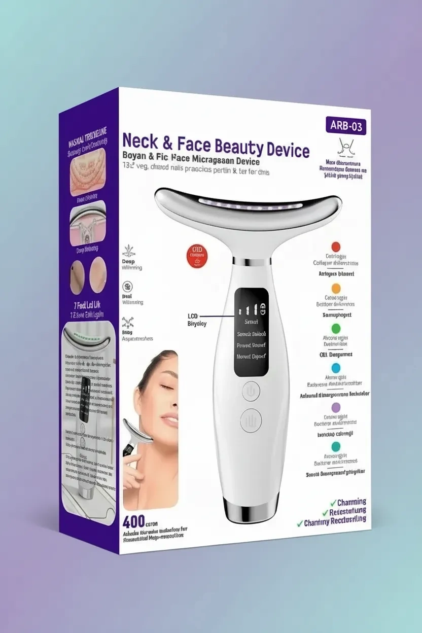 45 Derece Isıtmalı, 400mAh, LCD Göstergeli 7 Modlu, Boyun ve Yüz Sıkılaştırma Cihazı ( Lisinya )