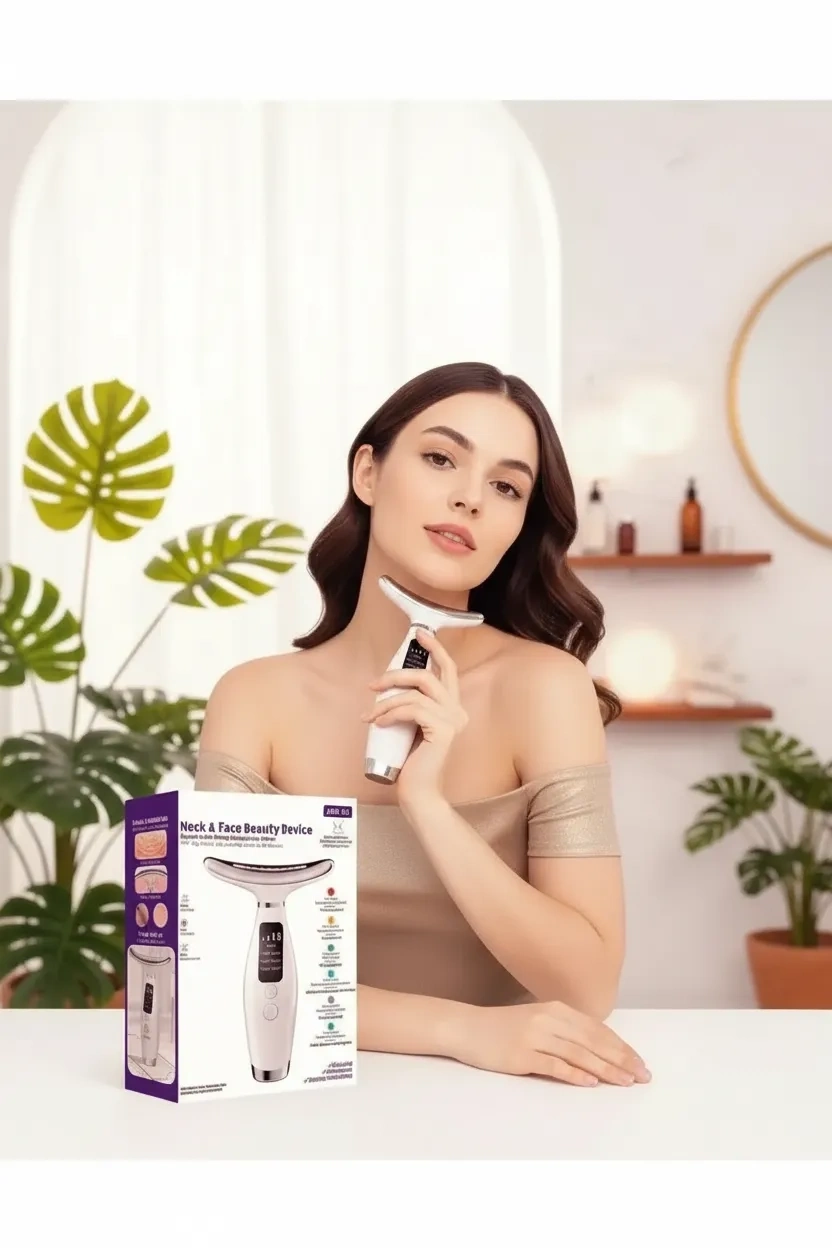 45 Derece Isıtmalı, 400mAh, LCD Göstergeli 7 Modlu, Boyun ve Yüz Sıkılaştırma Cihazı ( Lisinya )