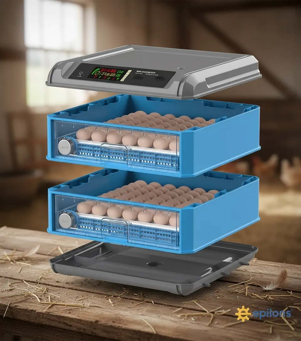 Tam Otomatik 128 Yumurta Kapasiteli Kuluçka Makinesi - Civciv Kaz Hindi Ördek İÇİM Kablosuz Kameralı ( Lisinya )