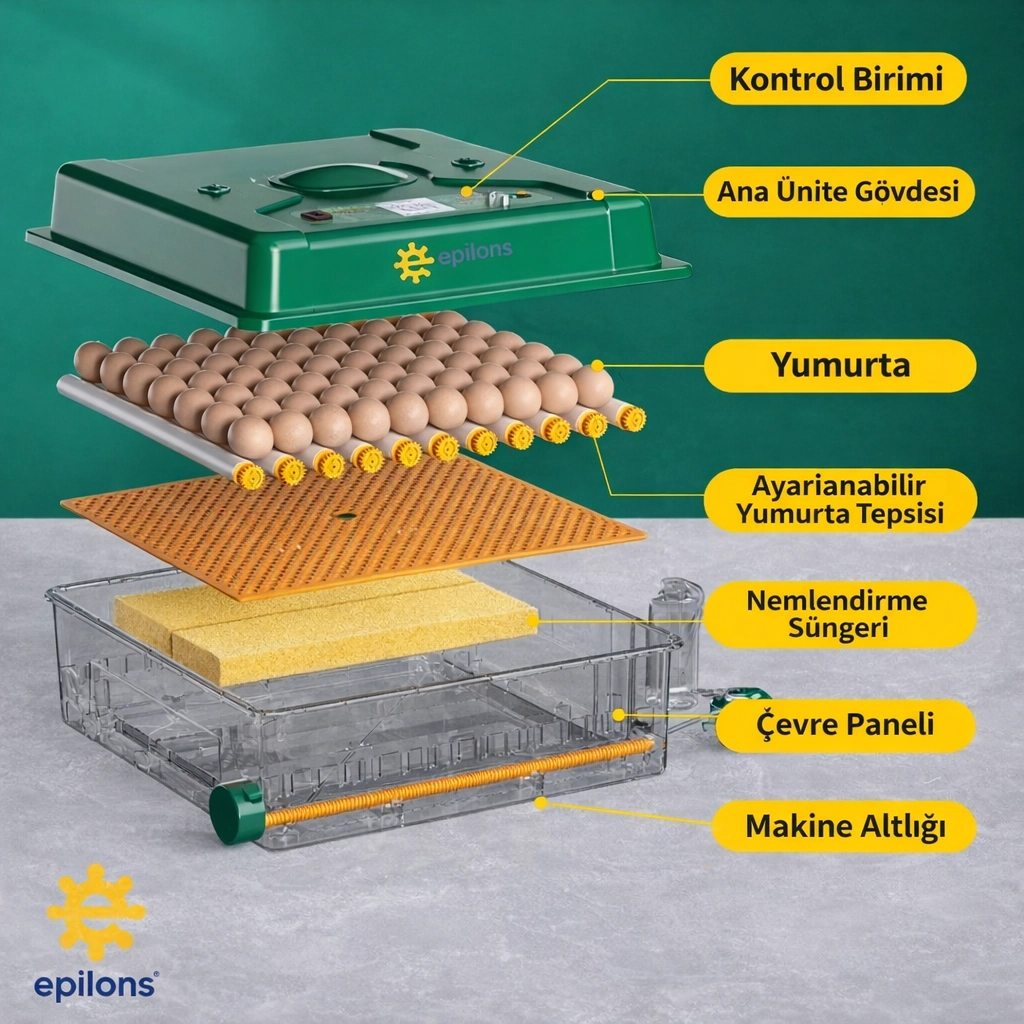 EP-120 Yumurta Kapasiteli Tam Otomatik Kuluçka Makinesi - Yeni Nesil Harici Suluklu, Dijital Nem ve Sıcaklık Göstergeli ( Lisinya ) EP-120 Yumurta Kapasiteli Tam Otomatik Kuluçka Makinesi - Yeni Nesil Harici Suluklu, Dijital Nem ve Sıcaklık Göstergeli ( Lisinya )