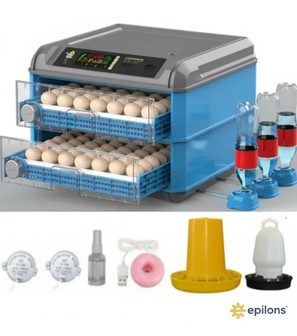 128 Yumurta Kapasiteli Tam Otomatik Kuluçka Makinesi - Civciv, Kaz, Hindi ve Ördek Yetiştiriciliği Epo-128M ( Lisinya )
