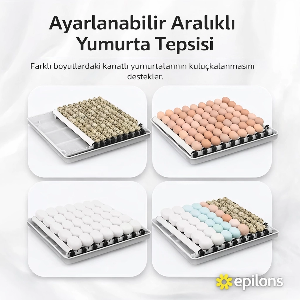 Wh-130 Kuluçka Makinesi -Tavuk Kaz Hindi Ördek ve Kuş Türleri Uyumlu Yedek Motor Hediyeli ( Lisinya )