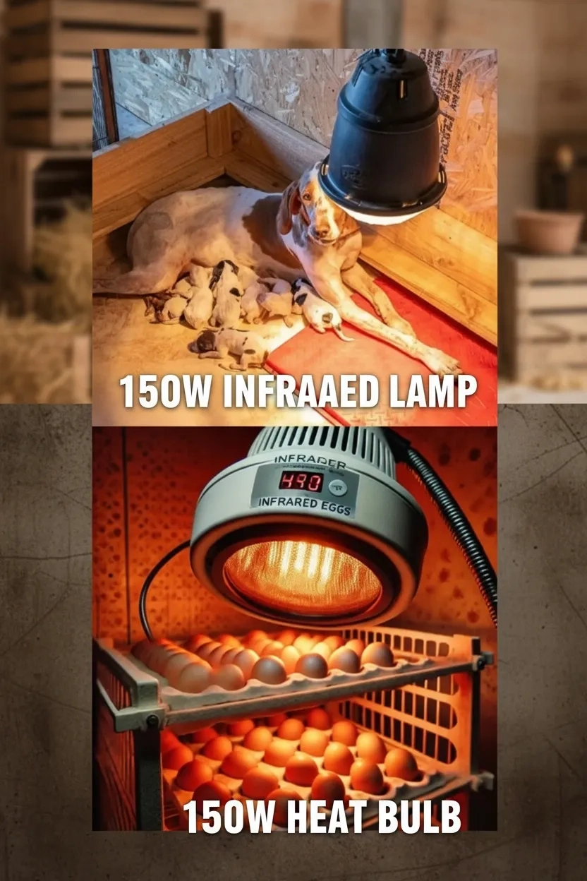(6 Adet) 150W Kızılötesi Isıtıcılı Hayvan Isıtma ve Kuluçka Lambası (Kırmızı Işık) E27 (Kalın Duy) ( Lisinya )
