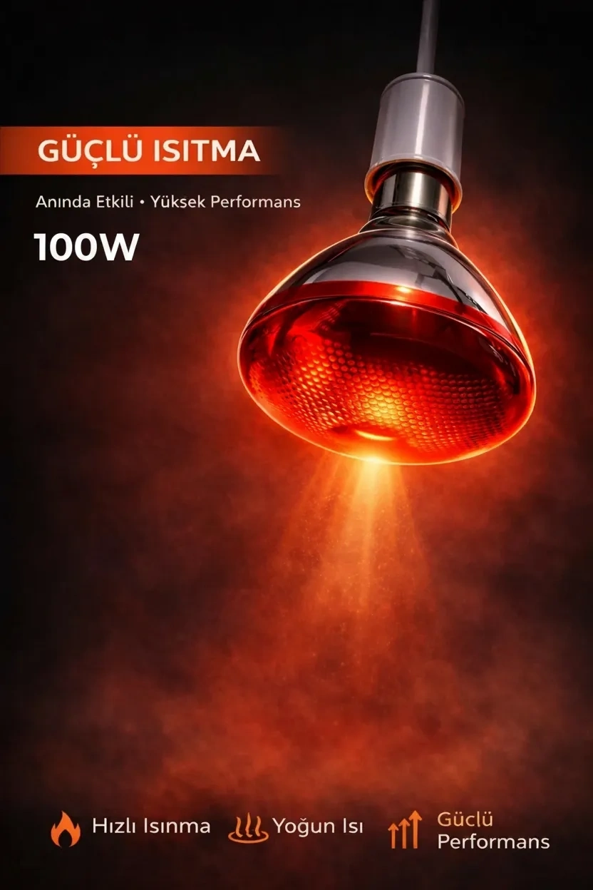 100W Isıtıcı Ampul Kırmızı Isı Lambası Civciv Kümes Kuluçka E27 Duy Isıtma Ampulü ( Lisinya ) 100W Isıtıcı Ampul Kırmızı Isı Lambası Civciv Kümes Kuluçka E27 Duy Isıtma Ampulü ( Lisinya )