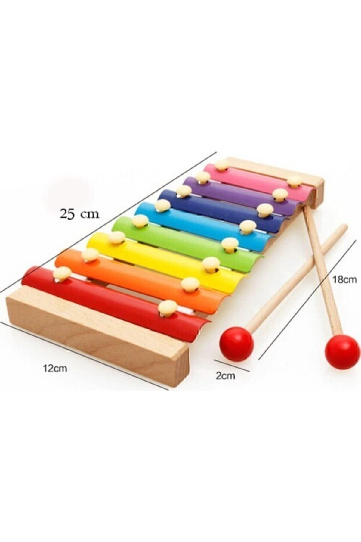 Ahşap Ksilofon 8 Nota 8 Ton 25 Cm 8 Tuşlu Sesli Selefon Oyuncak ( Lisinya )