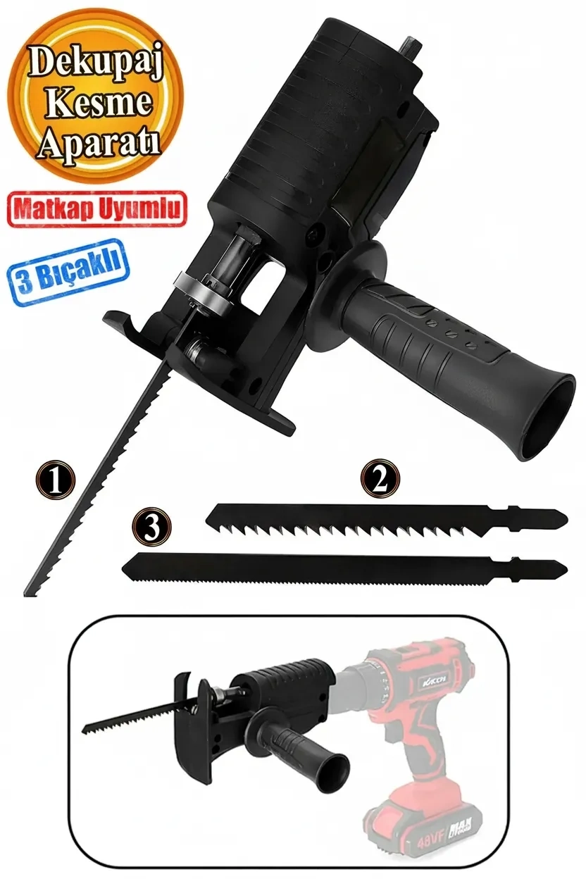Matkap Ucuna Takılabilen 3 Bıçaklı Ahşap Plastik Alüminyum Metal Dekupaj Kesme Aparatı ( Lisinya ) Matkap Ucuna Takılabilen 3 Bıçaklı Ahşap Plastik Alüminyum Metal Dekupaj Kesme Aparatı ( Lisinya )
