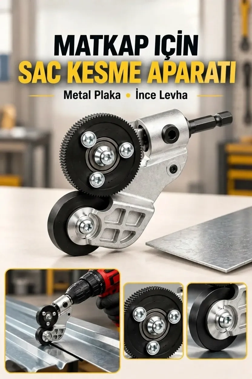 Matkap Ucuna Takılabilen Metal Sac Kesme Aparatı Şarjlı ve Elektrikli Matkap Uyumlu Pratik Kesim Aleti ( Lisinya ) Matkap Ucuna Takılabilen Metal Sac Kesme Aparatı Şarjlı ve Elektrikli Matkap Uyumlu Pratik Kesim Aleti ( Lisinya )