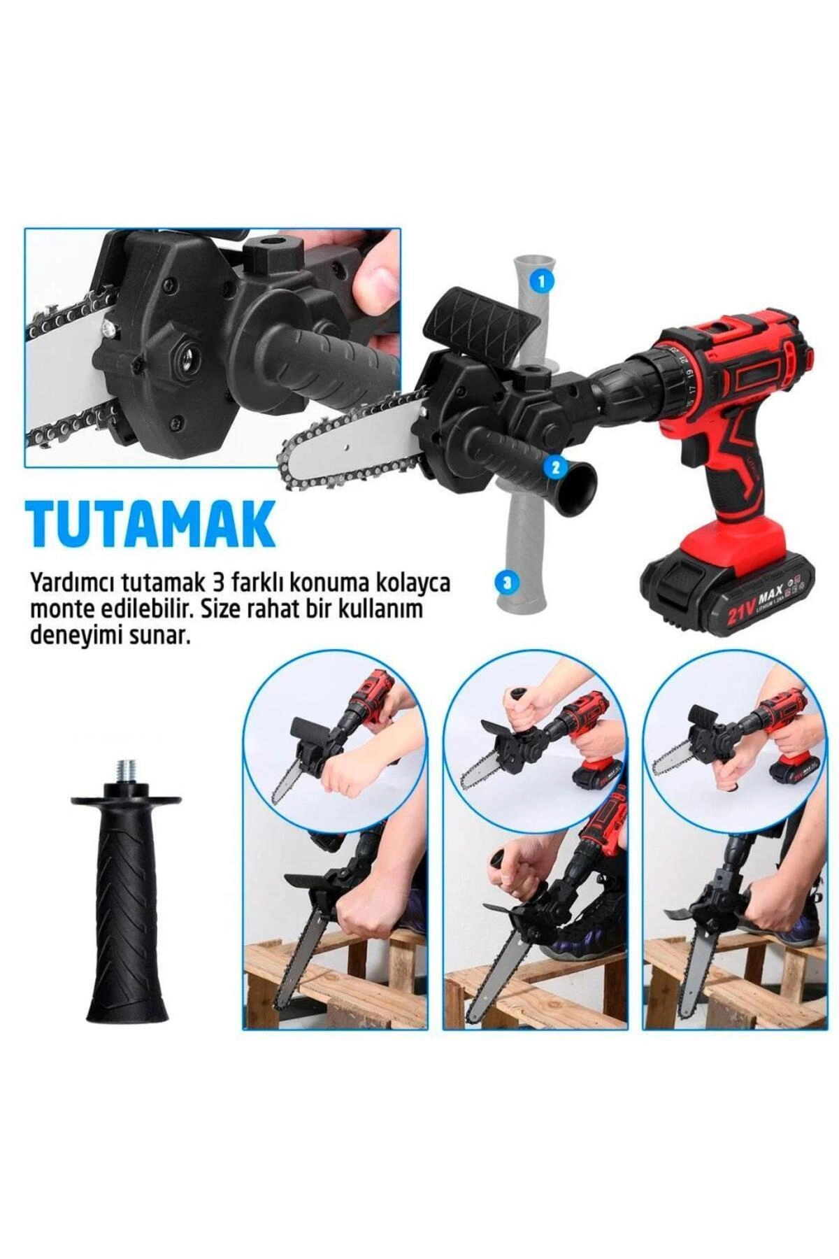 Matkap Ucuna Takılabilen Zincirli Dal Budama Aparatı Ağaç ve Bahçe Budama Testere Aparatı ( Lisinya ) Matkap Ucuna Takılabilen Zincirli Dal Budama Aparatı Ağaç ve Bahçe Budama Testere Aparatı ( Lisinya )