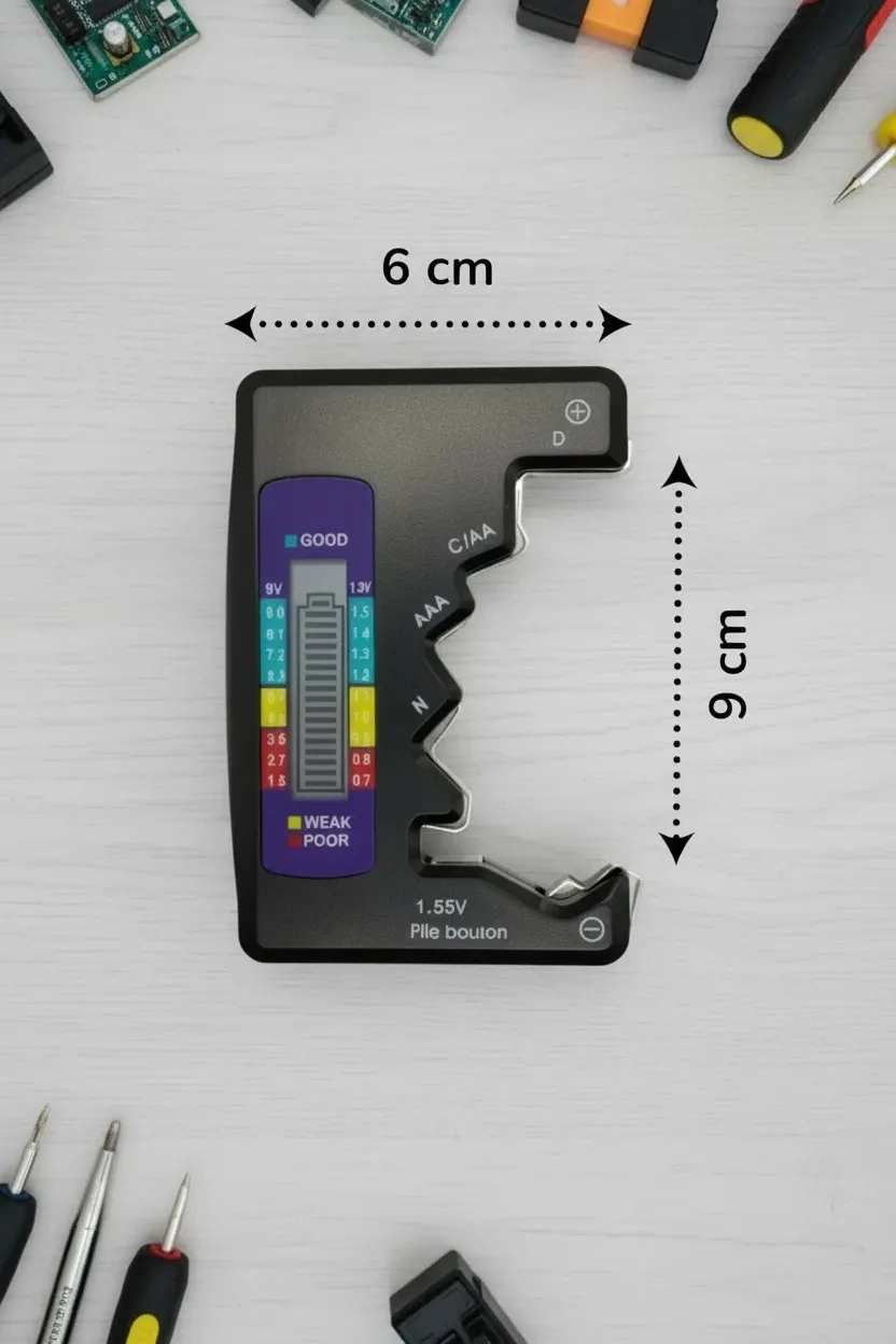 Evrensel Mini Pil Test Cihazı – Pil Doluluk Seviyesi Ölçer ve Pil Durum Kontrol Aparatı ( Lisinya )