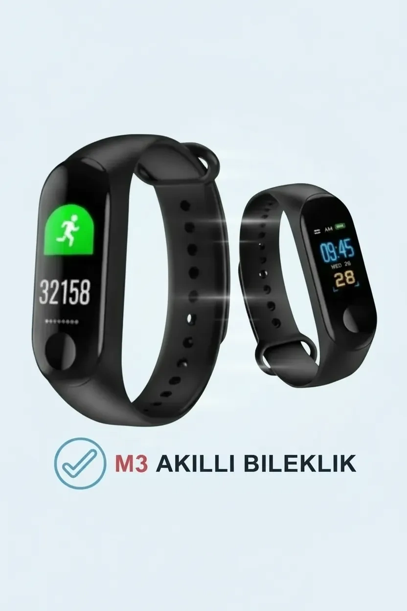 M3 Akıllı Bileklik – Renkli Ekran, Adım Sayar ve Nabız Ölçer, Android ve iPhone Uyumlu ( Lisinya ) M3 Akıllı Bileklik – Renkli Ekran, Adım Sayar ve Nabız Ölçer, Android ve iPhone Uyumlu ( Lisinya )