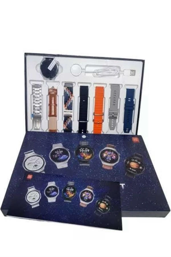 7 Kordonlu Akıllı Saat Siyah Kasa Dokunmatik Ekran Uyku Ve Sağlık Takibi ( Lisinya )